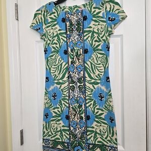 Lilly Pulitzer Layton Sea Oat Ikatty Ikat Engineered Print Shift Dress Size XS